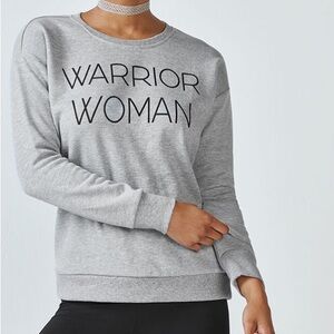 Fabletics Gray Warrior Woman Hoodie